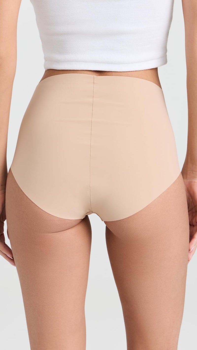 commando Classic High-Rise Bikini | Seamless High-Waist Panty | Luxe Microfiber Fabric | Raw-Cut Edges for Invisible Comfort | Beige, M/L - Image 3
